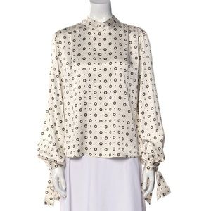 Anine Bing Billie Medallion Silk Blouse S